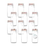 BAUER Flaschenbauer - 12 -teiliges Set Drahtbügel-Vorratsgläser 1550ml, geeignet als...