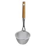 PAMINGONO Edelstahl Nudelsieb Mit Holzgriff Praktisches Abflusssieb Für Pasta Gemü Und...