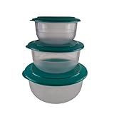 Tafelperle TUPPERWARE Tafelfeine Schüssel 3,5L + 2,1L + 1,1L petrol + Junge Welle...