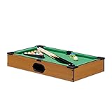 Relaxdays Tischbillard, Billardtisch in Holz-Optik, mit 2 Queues, Kugeln, Dreieck und...