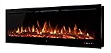 Noble Flame Paris Schwarz 1830 (183 cm / 72”) - Elektrokamin Wandkamin Kaminofen Kamin -...