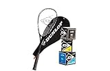 _Dunlop Squashset: Squashschläger BIOTEC LITE TI Silver Deluxe (1x Silver Deluxe Set...