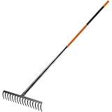 KADAX Rechen, Gartenharke aus Metall, breite Harke mit 154,5 cm langem Metallstiel,...