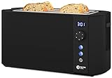 Balter Toaster 4 Scheiben, Langschlitz, Edelstahl, Brötchenaufsatz, LCD Display mit...