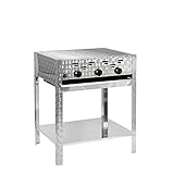 LAG Gasgrill 3-flammiger Edelstahl-Brenner 11kW Standmodell mit Grillrost, Gastrobräter...