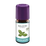Baldini Bio Basilikumöl 5ml - 100% Naturreines Ätherisches Öl - Lebensmittelqualität -...