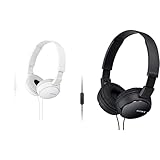 Sony MDR-ZX110AP Faltbarer Bügelkopfhörer mit Headsetfunktion, weiß, 25 & MDR-ZX110AP...