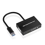 Somaer USB 3.0 auf HDMI-DVI-VGA Video-Grafikkarten-Adapter für mehrere Monitore, HDMI,...