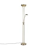 QAZQA - Modern Stehleuchte I Stehlampe I Standleuchte I Lampe I Leuchte Gold I Messing mit...