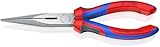 KNIPEX Flachrundzange mit Schneide, 200 mm, Chrom-Vanadium Stahl, formstabil bei...