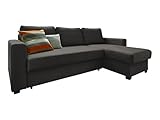 Atlantic Home Collection DUBLIN Schlafsofa mit Bettkasten, Polyester, Anthrazit, L-Form...