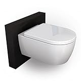 BERNSTEIN Design Wand WC spülrandlos Hänge WC Set Toilette mit abnehmbaren Deckel WC...