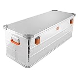 Alubox Alukiste abschließbar E159 - Premium Aluminium Lagerbox 159 Liter - Deckel mit...