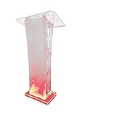 AeasyG Transparentes Acrylpodium, Mobiles Stehpult aus Acryl Tragbares Rednerpult...