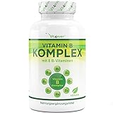 Vitamin B Komplex - 365 Tabletten - Alle 8 B-Vitamine in 1 Tablette - Vitamin B1, B2, B3,...