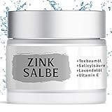 Zinksalbe gegen Pickel | Hochdosiert+Teebaumöl+Salicylsäure|50 ml|Naturkosmetik|Anti...