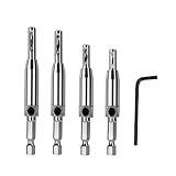 4 Stück Selbstzentrierendes Scharnier Tapper Core Bohrer Set für Öffnung Loch-5/64 Zoll...
