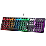 OMOTON Mechnische Gaming Tastatur, RGB USB MechanischeTastatur für...