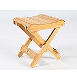 SJFJJKD Klapphocker aus natürlichem Bambus zum Duschen und Angeln, Spa-Sitzstuhl aus Holz...