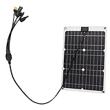 HUONIU 50 W monokristallines Solarpanel mit 4 Anschlüssen, 18 V tragbares Solarladegerät...