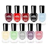 Abitzon Neu Nagellack-Set (10 Flaschen) - Ungiftig, Umweltfreundlich, Einfach Abziehen und...