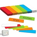 60 Magnetstreifen beschreibbar (60x20mm), Magnetetiketten beschreibbar bunt, Abwischbare...