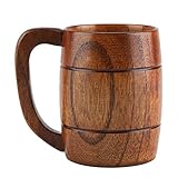 CHICIRIS Holz Bierglas Retro Große Kapazität Tee Klassische Holztrinkwassertasse Mit...