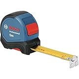 Bosch Professional Maßband 5 m (Einhandbedienung, Gürtelklemme, Magnethaken, 2...