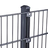 HORI® Doppelstabmattenzaun Komplettset I Metallzaun Gartenzaun I Robust und wetterfester...