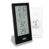 ADE Funkuhr digital mit Temperaturanzeige und Außensensor | Thermometer für Innen- und...