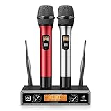 TONOR Wireless Funkmikrofon UHF Professionelles dynamisches drahtloses Dual Mikrofon,...