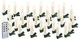 Lunartec Lichterkette ohne Kabel: 30er-Set LED-Weihnachtsbaum-Kerzen mit IR-Fernbedienung,...