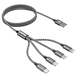 Multi USB Kabel,4 in 1 Universal Ladekabel [1.2M] Schnell Mehrfach mit iPhone Micro USB...