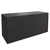 Casaria XXL Auflagenbox 300 L Holz-Optik Wasserabweisend Deckel Abschliessbar Garten...