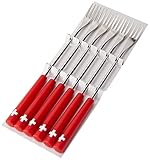 KUHN RIKON 32206 Fondue Zubehör Käsefonduegabeln,Schweizer Kreuz 6 Stk, 26,5 x 1,5 x 1,5...