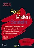 Foto-Malen-Basteln Bastelkalender A4 schwarz 2023: Fotokalender zum Selbstgestalten....