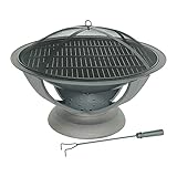 YARDKIT Phoenix Feuerstelle & Grill – Antikes Kupfer, runde Feuerstelle für Lagerfeuer...