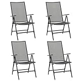 Dioche Set mit 4 klappbaren Gartenstühlen aus Stahl, Klappstühle für den Außenbereich,...