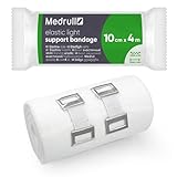 Medrull 2 Stück Dauerelastische Universal Binden 10cm x 4 m Elastic Light BANDAGE -...