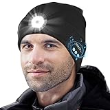 Hinshark Geschenke für Männer/Frauen, Bluetooth Mütze mit LED Licht, Männer Geschenke...