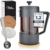 Milu French Press Kaffeebereiter | 350ml, 600ml, 1L | Glas Kaffeepresse, Kaffeezubereiter...