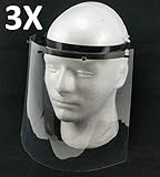 Gesichtsschutz-Visier mit 3 austauschbaren klaren Visieren im Lieferumfang enthalten.