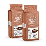 by Amazon Espresso Crema gemahlener Kaffee, Lichte Röstung, 500 g, 2 Packungen mit 250 g...