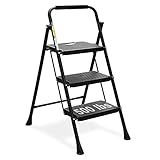 HBTower 3-Stufen-Leiter, Klapp-Step-Hocker mit breitem Anti-Rutsch-Pedal, 228KGS stabile...