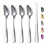 HOMQUEN Grapefruitlöffel 5-Teiliges Set, 4 Grapefruitlöffel aus Edelstahl und 1...