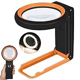 40 Fach 30 Fach Lupe mit Licht und Ständer, 18 LED Faltbarem Leselupe, Dimmable Groß...