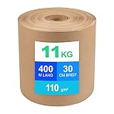 Schrenzpapier Verpackungspapier auf Rollen - 11kg, 400 lfm, 30cm breit, 110 g/m2,...