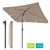 smartdemo bobodeco Sonnenschirm rechteckig Balkon, 200 x 125 cm Khaki Balkonschirm...