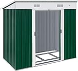 KESSER® - Gerätehaus L Metall 3,4 m³ mit Fundament | 196x122x180 cm | 2X Schiebetür &...