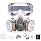 AirGearPro G-500 Atemschutzmaske mit A1P2 Filter, Gasmaske Staubfilter und Schutzbrille,...